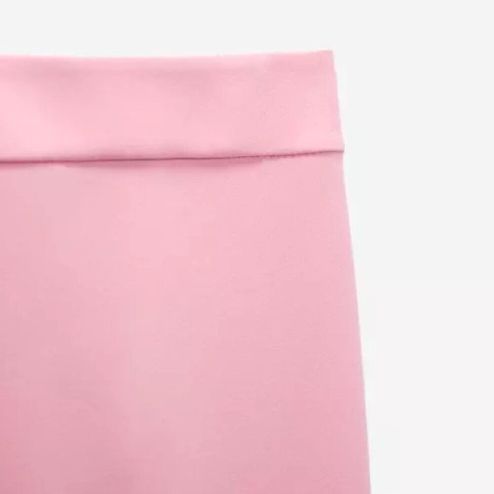 ZARA WOMAN FLUID HIGH WAIST PANTS PALE PINK Straight Legs SIZE S 4043/066//622 - Picture 5 of 5